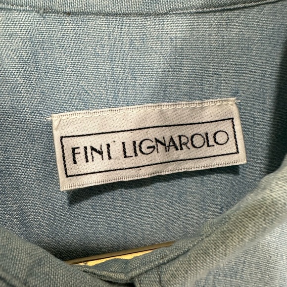 Vintage 80's  Fini Lignarolo Denim and Rhinestone Button Down - Picture 4 of 8